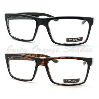 MENS Fashion Eyeglasses CLEAR Lens Classic RECTANGULAR Frame Smart 