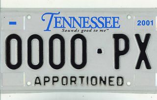   Apportioned Sample License Plate 0000 PX $4.00 Ship In US 1 100