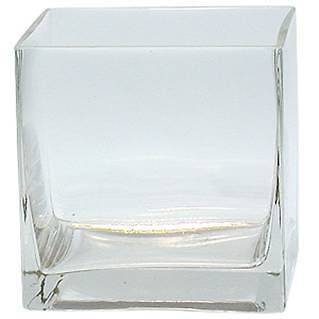 Clear Square Glass Vase Cube   6 Inch   6 x 6 x 6 Centerpiece 