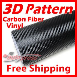   80 40cm x 200cm 3D Texture CARBON FIBER Wrap VINYL Decal Sheet BLACK