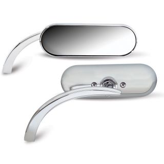 Arlen Ness Mini Oval Chrome Mirrors Pair for Harley
