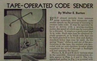 Telegraph Code Sender 1942 HowTo PLANS Practice Machine