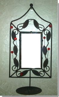 WALL SCONCE Black Candle Holder With MIRROR ***NEW***