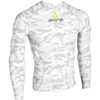 NEW SKINS Snow Camo Mens Long Sleeve Top Extra Small Compression