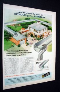 1948 REYNOLDS ALUMINUM HOUSE ROOF GUTTERS CORRUGATED ad