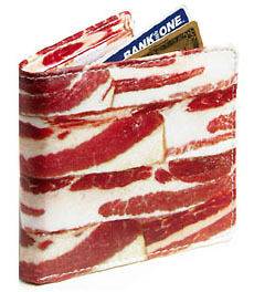 Deluxe Bacon Wallet  4 Bifold Wallet  Novely Gift New