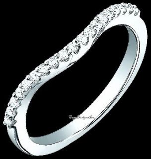Curve Design Diamond Shadow Band Ring 18K White Gold