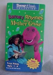 Barney Rhymes With Mother Goose Sing Along (VHS, 1993)