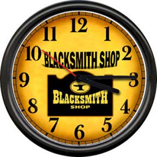   Blacksmith Anvil Farrier Iron Worker Metal Tools Art Sign Wall Clock