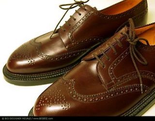 New J.M. WESTON Brown Leather Men’s Wingtip Oxford Dress Shoes 9E