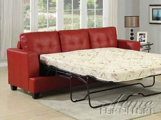 Diamond Red Bonded Leather Sofa W/Queen Sleeper Set 15063 Set By Acme