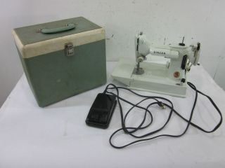 Vintage Singer Sew Light 221K w/ Case, Light Green