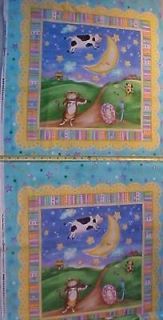   HEY DIDDLE DIDDLE SUE ZIPKIN LARGE PANEL PRINT FABRIC NURSERY RHYMES