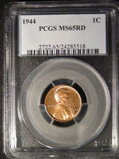 1944 P Lincoln Wheat Penny Cent PCGS MS65RD Red Gem Uncirculated 1c 