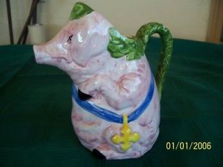 Vintage Costa Italian Pottery Monk Pig Pitcher {Williams Sonoma}