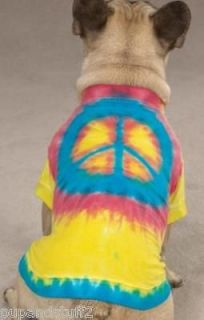   min pin papillon silky terrier DOG SHIRT HIPPIE TIE DYE DOG clothes