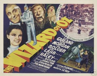 THE WIZARD OF OZ MOVIE POSTER Judy Garland VINTAGE 2   PRINT IMAGE 