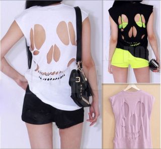 skull cut out shirt in Womens Clothing