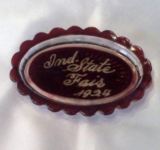 RUBY FLASH INDIANA STATE FAIR 1924 PIN TRAY