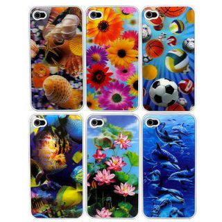 Charm 6pcs 3D New Style Cute Back Hard Cover Case Skin for Iphone 4 4S 
