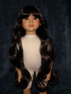    Doll Wig Fits My Twinn Apple Valley Doll Extra Long Dark Brown Hair