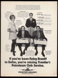 1971 Frontier Airlines Petroleum Club 1st class stewardess photo print 