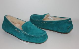Ugg Ansley deep emerald green suede womens moccasin shoes NIB