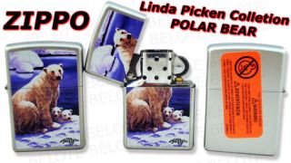 Zippo Linda Picken Polar Bear Lighter 205CI000368 NEW