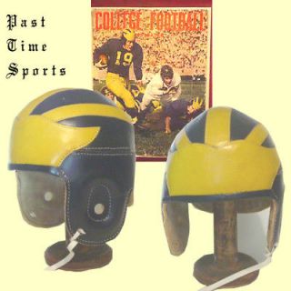 1940 Michigan Winged Style Leather Football Helmet