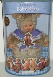 Baby Bears by Anne Geddes Brown Eyes 12 Inch NEW NIB