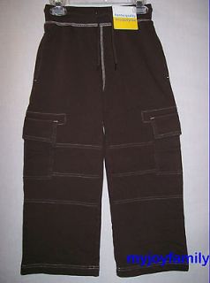 HANNA ANDERSSON Double Knee Cargo Sweats Pants Good Earth Brown 100 4T 
