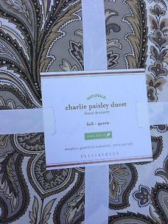 Pottery Barn   Charlie Paisley Duvet Cover   Natural / Neutral Colors 