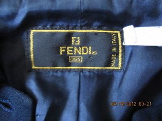 FENDI WOMENS NAVY BLUE DRESS WITH WHITE BUTTONS SIZE M MADE IN ITALY 
