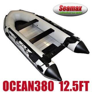   GRAY Inflatable Boat, 12.5 FT Tender with Aluminum Floor, V Hull