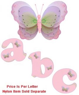 PINK PURPLE GREEN room LETTERS BUTTERFLY name DECOR mural vinyl 