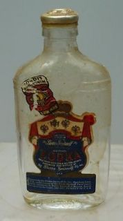 Vintage Labeled Smirnoff Miniature Vodka Bottle Snap Top 1930 40s