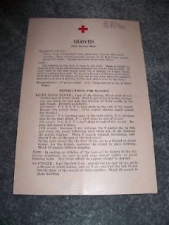 American Red Cross, Gloves for Service Men Instructions