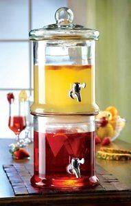  Double Stacked Glass Beverage Dispenser  Each Section 125 Ounce