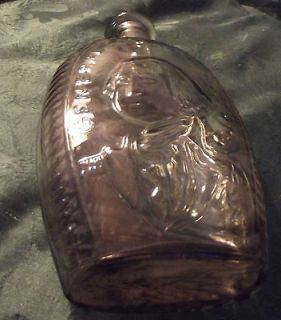 Flask shape bottle Smoke color bicentenial George Washington American 