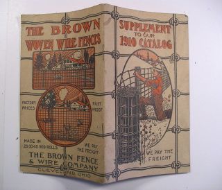 1910 BROWN FENCE & WIRE WOVEN FENCE CATALOG SUPPLEMENT Cleveland OH 