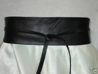 OBI Black Lamb Leather Wrap Around Ti​e Belt 80/203