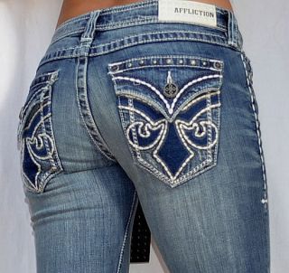 Affliction Womens Denim JADE CATHEDRAL FLEUR Jeans NEW   111BC005 