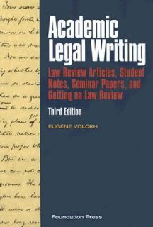Academic Legal Writing Law Review Articles, Student Notes, Seminar 