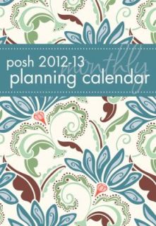 Posh 2012 13 Planning Calendar Teal Floral 2 Year Monthly Planner 