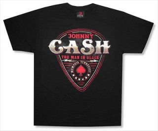 JOHNNY CASH   RED SPADE PICK MAN IN BLACK T SHIRT   NEW ADULT 2XL 