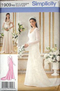 Simplicity Misses ROYAL Kate Middleton Wedding Dress Gown Pattern 1909 