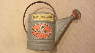 Vintage Wheeling 12 quart Galvanized Watering Can