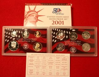 2001 SILVER PROOF SET [10 PIECE] (50 AVAILABLE) 