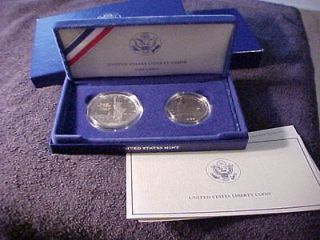 1986 S UNITED STATES LIBERTY COINS   SILVER DOLLAR AND CLAD HALF