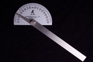   Japanese #19 Stainless Steel Protractor 0 180 degrees with Round Head